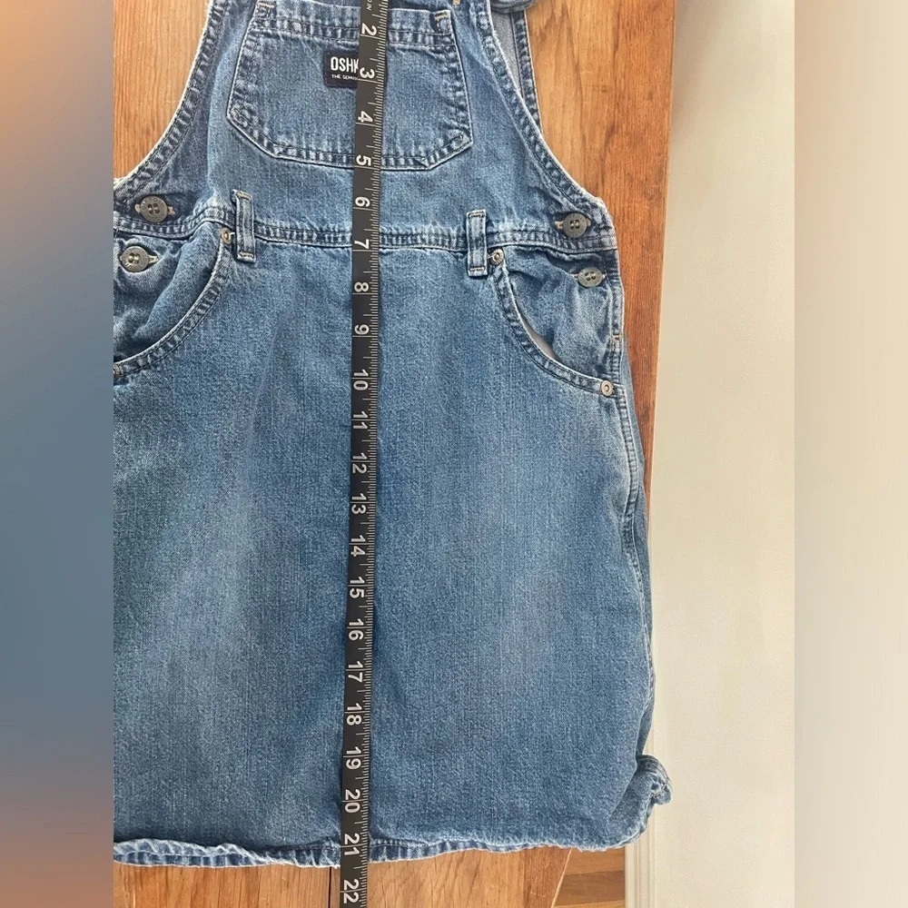Vtg Oshkosh B'Gosh Girls Denim Bib Overall Jumper Dress Adjustable Strap Size 6